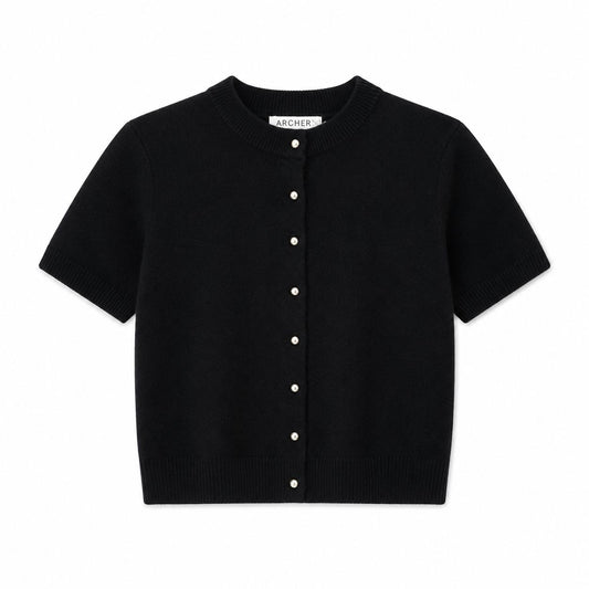 Ashton Short Sleeve Crew Cardigan-Sweaters-Uniquities
