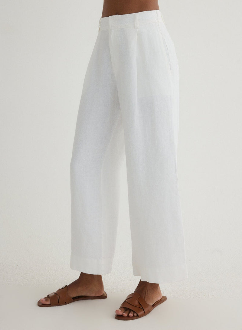 Pleated Wide Leg Ankle Pant-Bottoms-Uniquities
