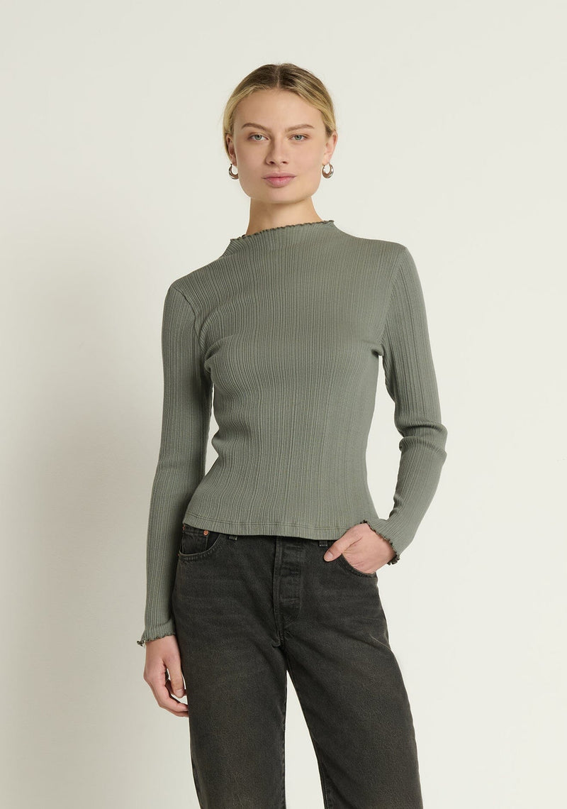 Brenna Mock Neck Top-Tops/Blouses-Uniquities