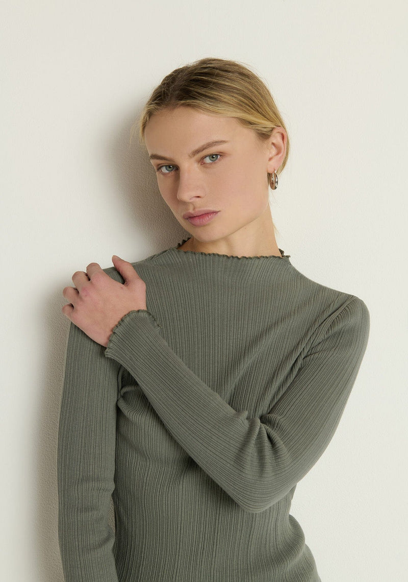 Brenna Mock Neck Top-Tops/Blouses-Uniquities