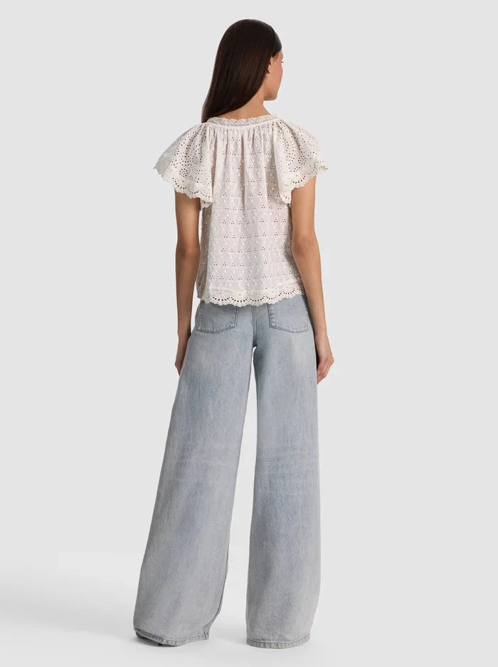 Odette Flutter Sleeve Top-Tops/Blouses-Uniquities
