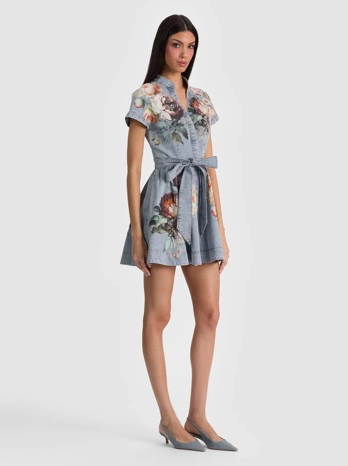 Lucy Mini Denim Shirtdress-Dresses-Uniquities