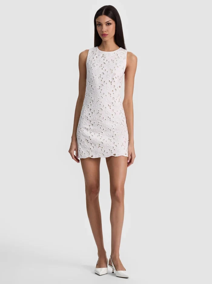 Clyde Eyelet Shift Dress-Dresses-Uniquities