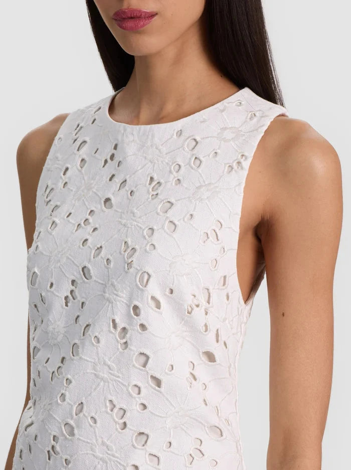 Clyde Eyelet Shift Dress-Dresses-Uniquities