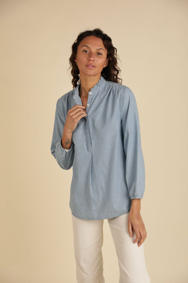 Sara B Henley Shirt-Tops/Blouses-Uniquities