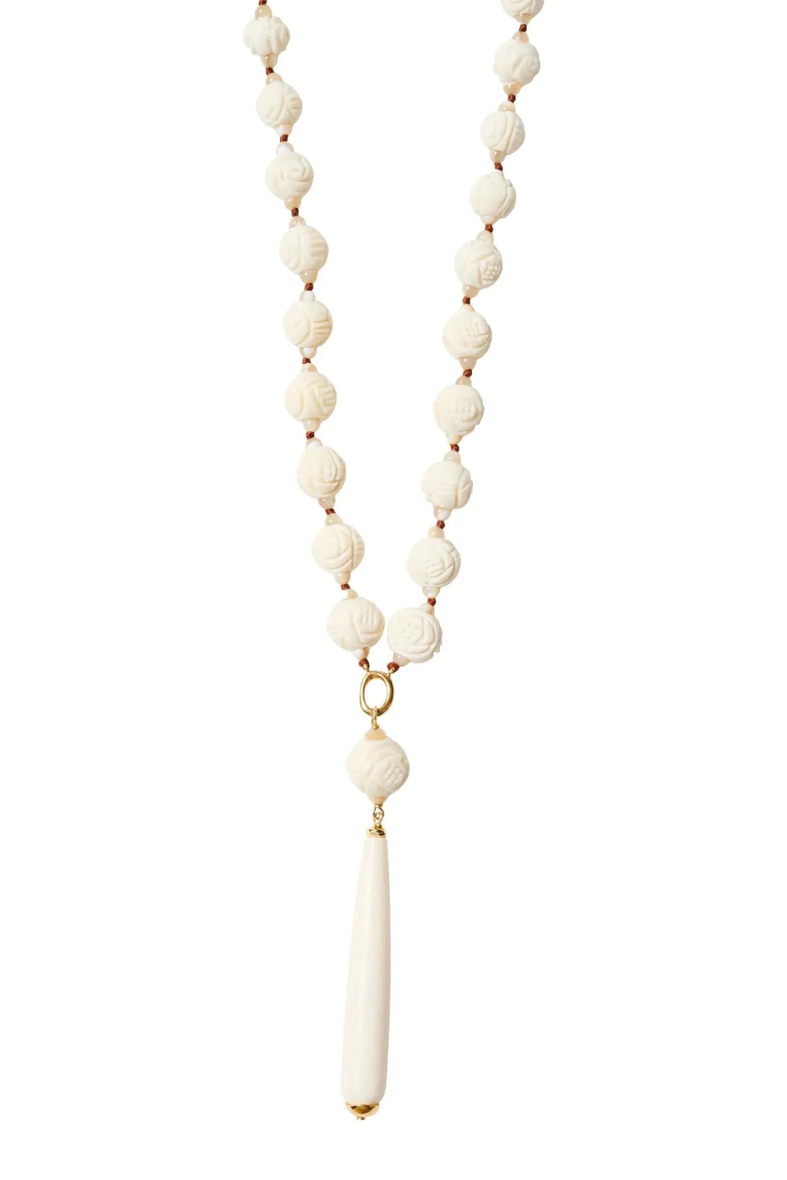 Bone Bead Rosary Necklace-Jewelry-Uniquities
