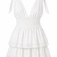Tiered Eyelet Tie Mini Dress-Dresses-Uniquities