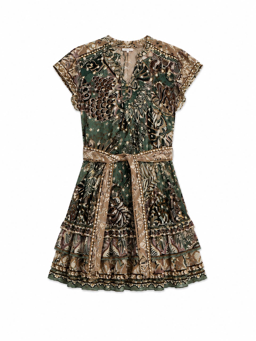 Dotted Foliage Mini Dress-Dresses-Uniquities