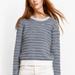 Pointelle Striped Crew