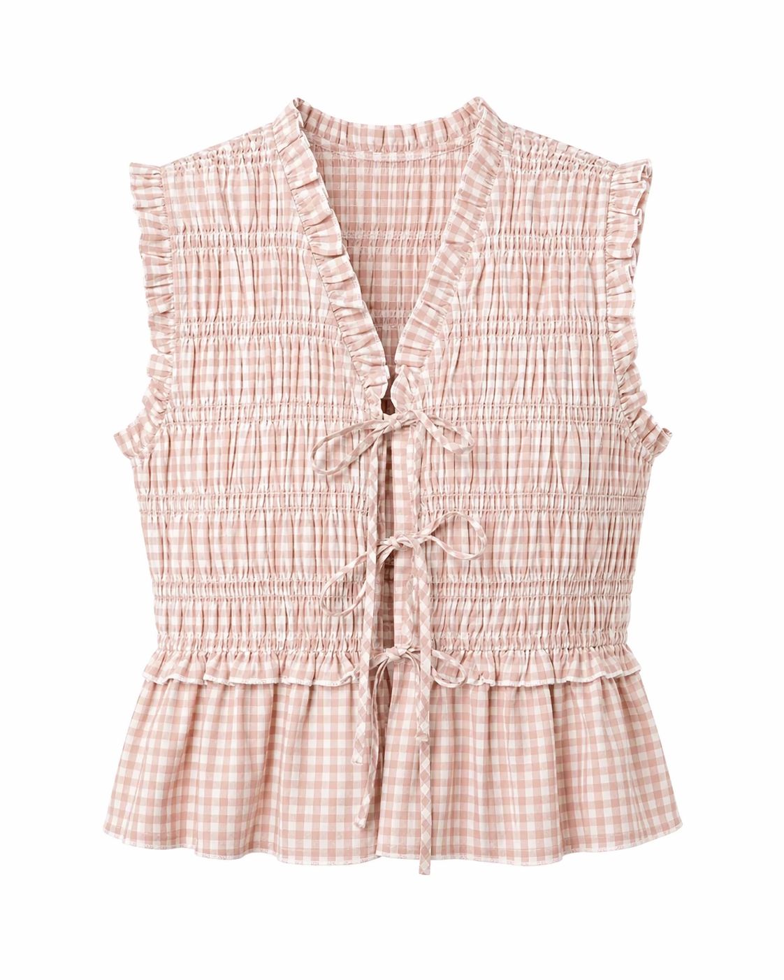 Rhodes Gingham Top-Tops/Blouses-Uniquities