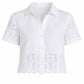 Short Sleeve Embroidered Button Down-Tops/Blouses-Uniquities