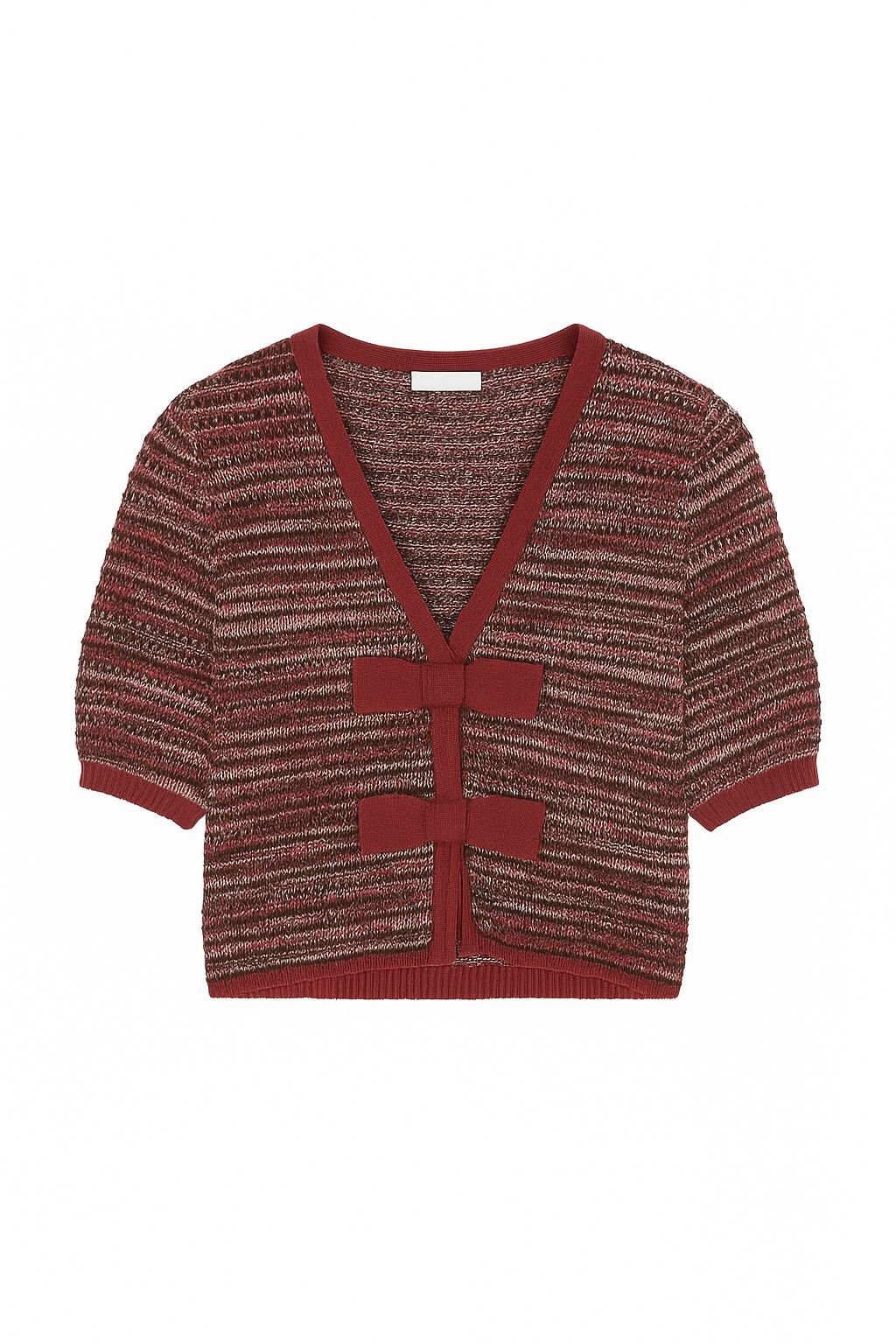Elaine Marled Bow Front Cardi-Sweaters-Uniquities
