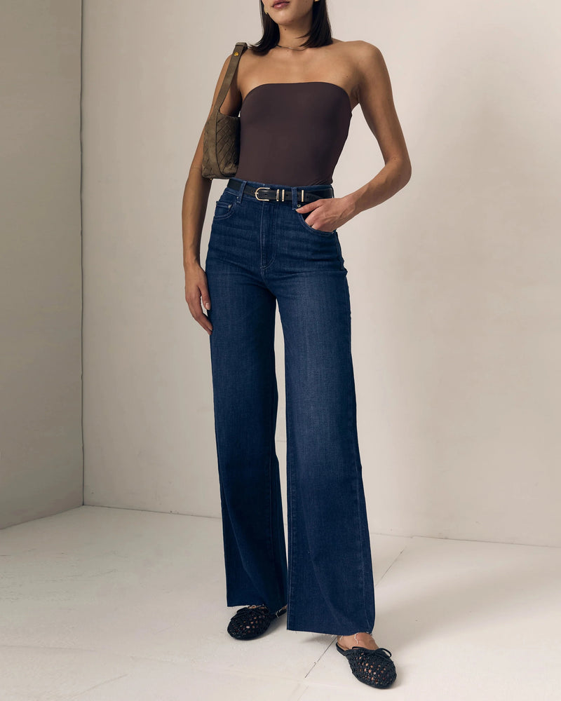 Column High Rise Jeans-Denim-Uniquities