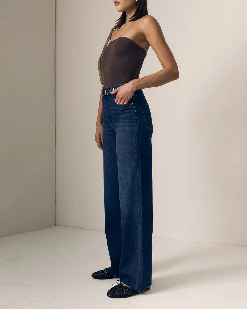 Column High Rise Jeans-Denim-Uniquities