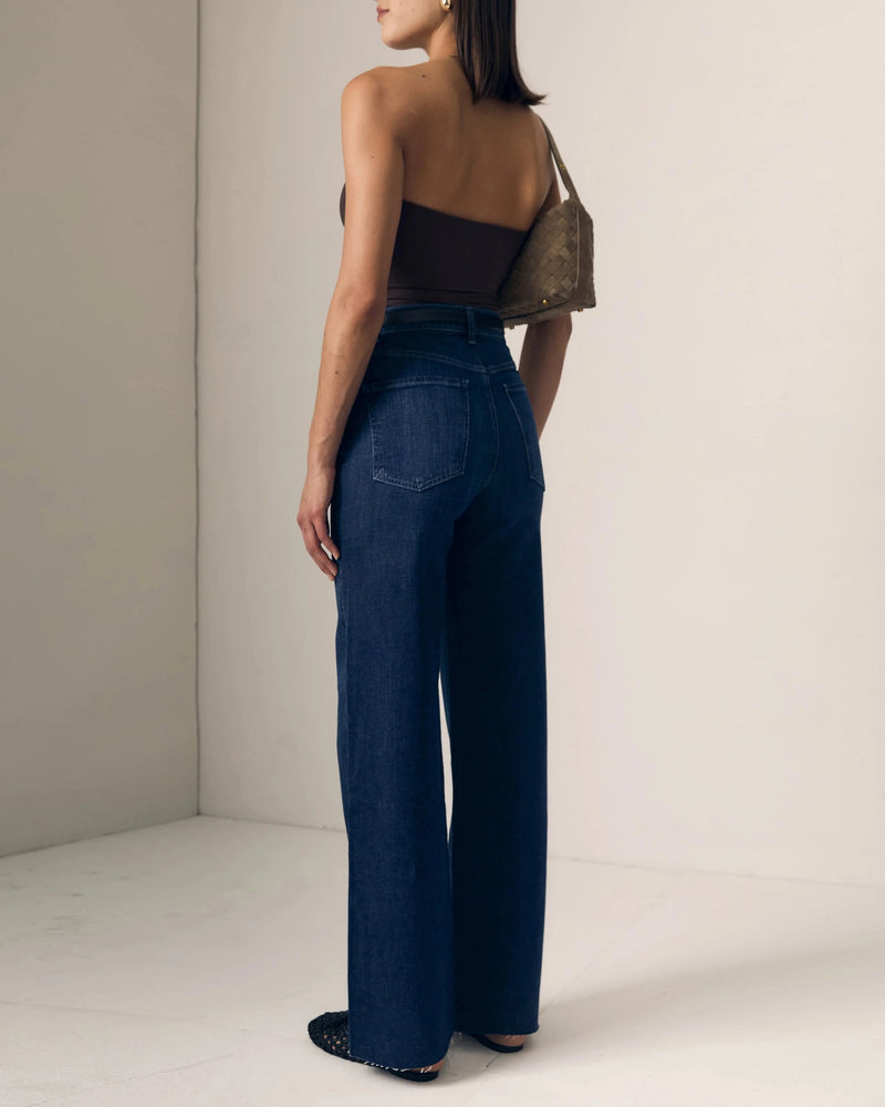 Column High Rise Jeans-Denim-Uniquities