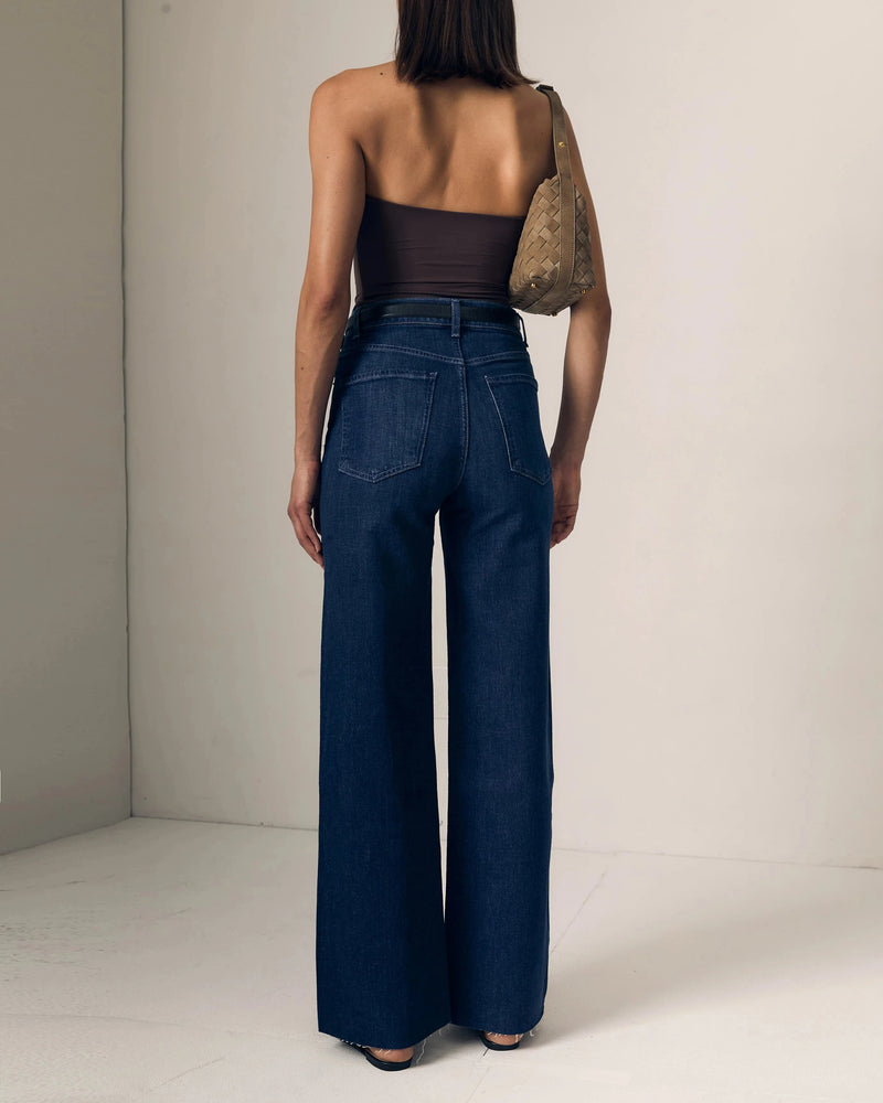 Column High Rise Jeans-Denim-Uniquities
