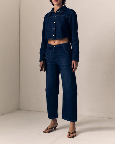 Utility Mid Rise Soft Barrel Jeans-Denim-Uniquities