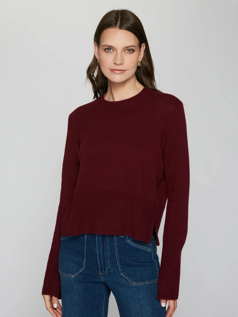 Cropped Boxy Crew With Slits-Sweaters-Uniquities
