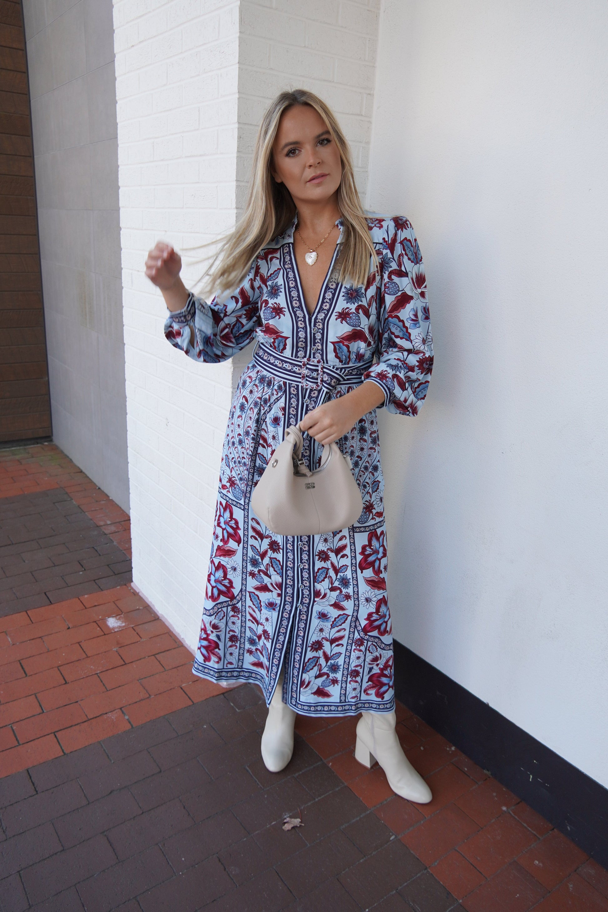 Marcelle Soft Blue Maxi Dress-Dresses-Uniquities