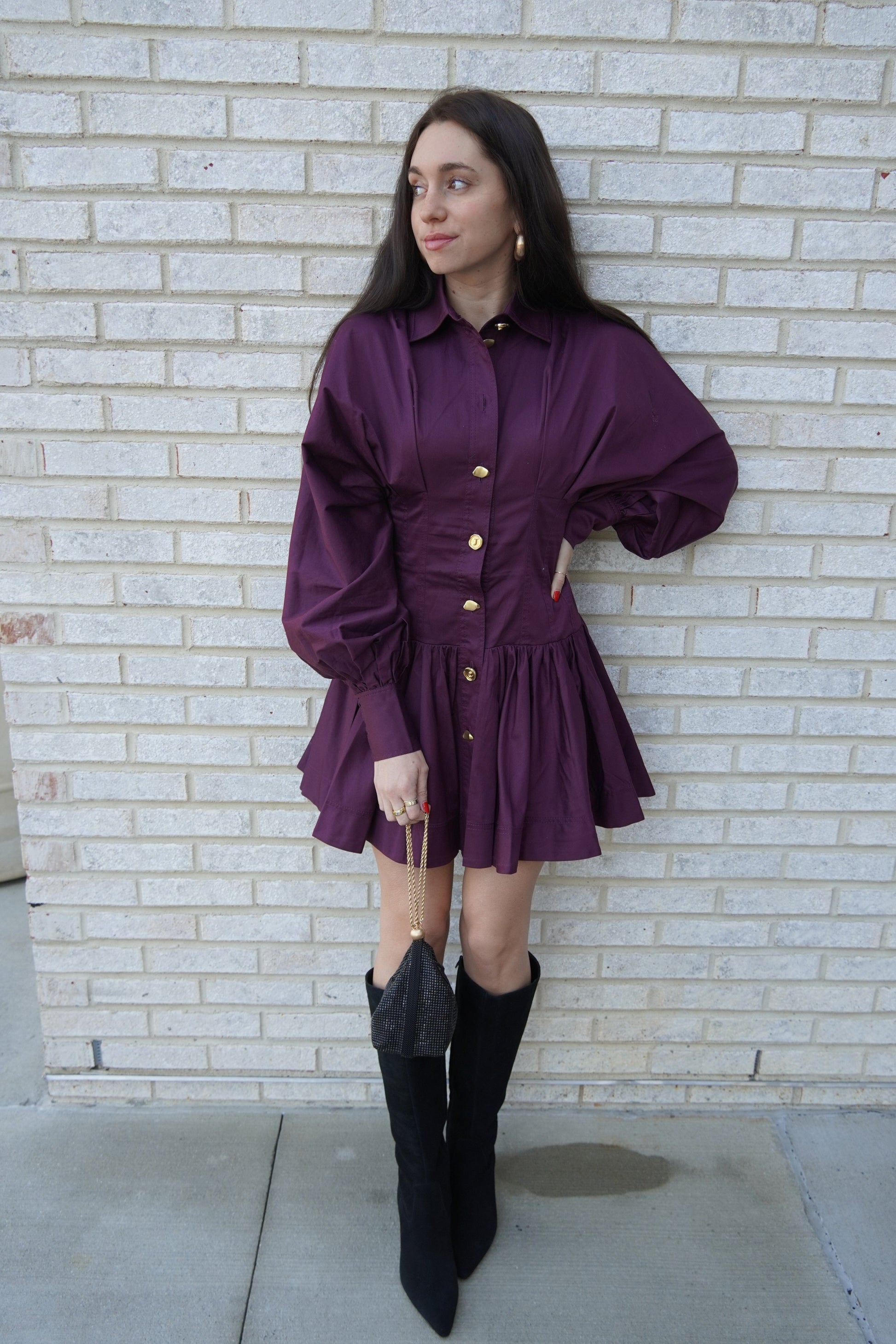Alexa Long Sleeve Mini Dress-Dresses-Uniquities