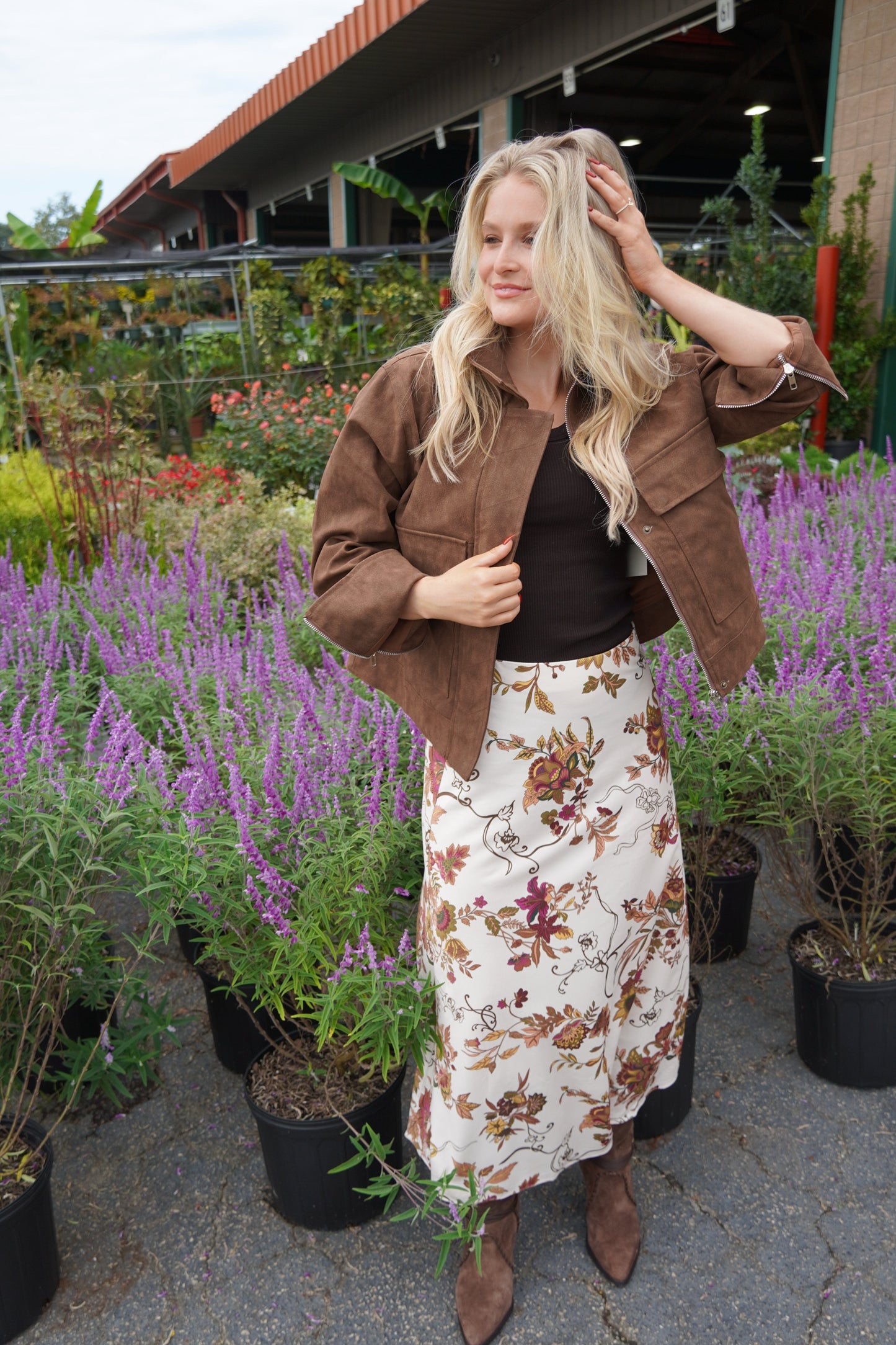 Eve Floral Printed Midi Skirt-Bottoms-Uniquities