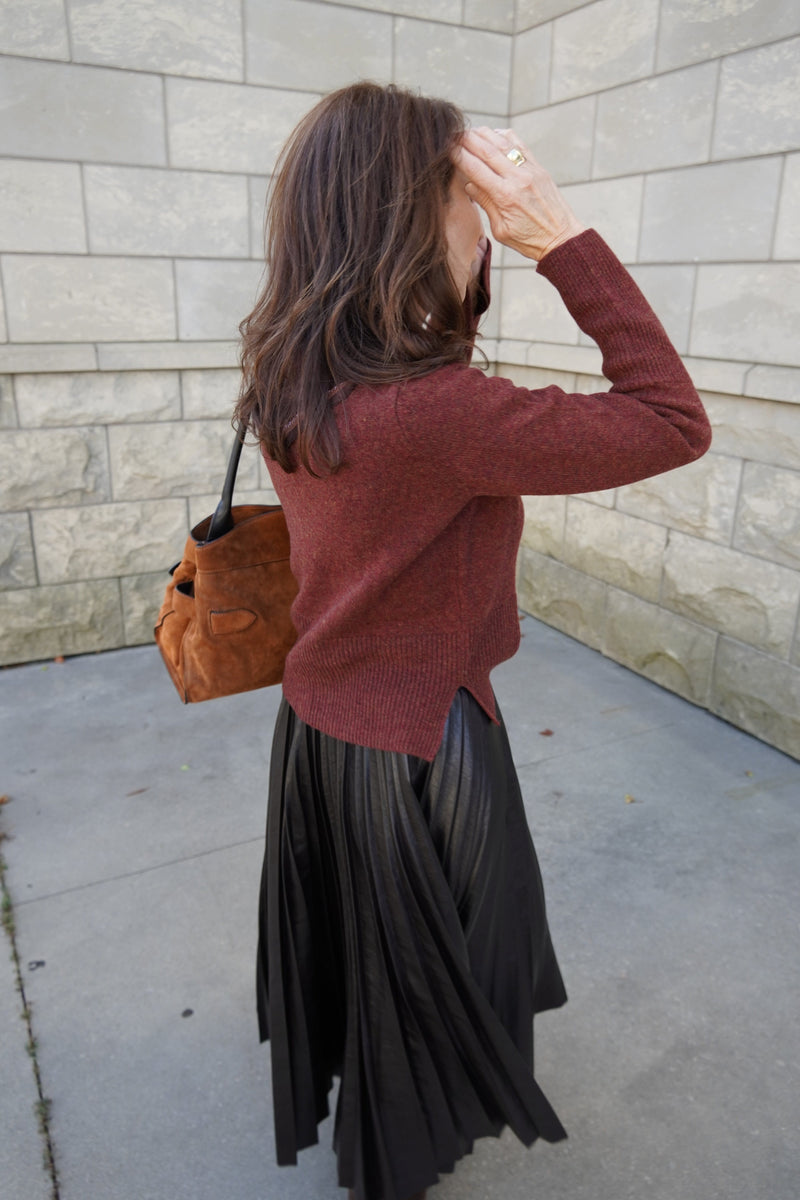 6-Ply Cuffed Solid Boxy Mock-Sweaters-Uniquities