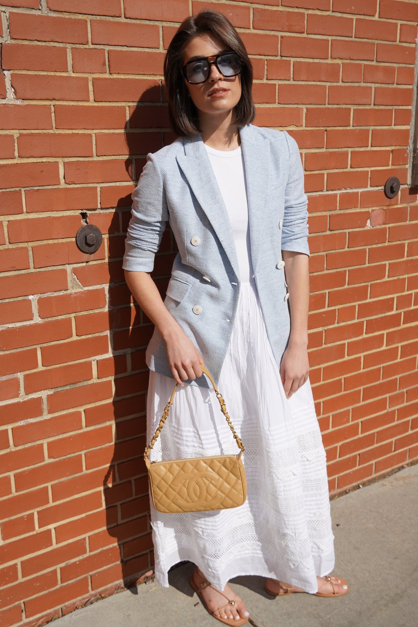 Chanel Caviar Quilted Pochette/Dark Beige-Accessories-Uniquities