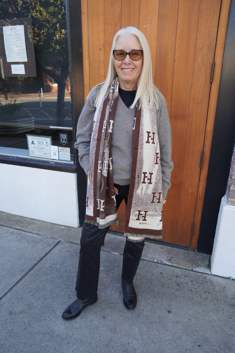 Fashion Printed Scarf Brown-Accessories-Uniquities