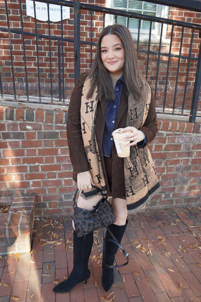 Fashion Printed Scarf Brown-Accessories-Uniquities