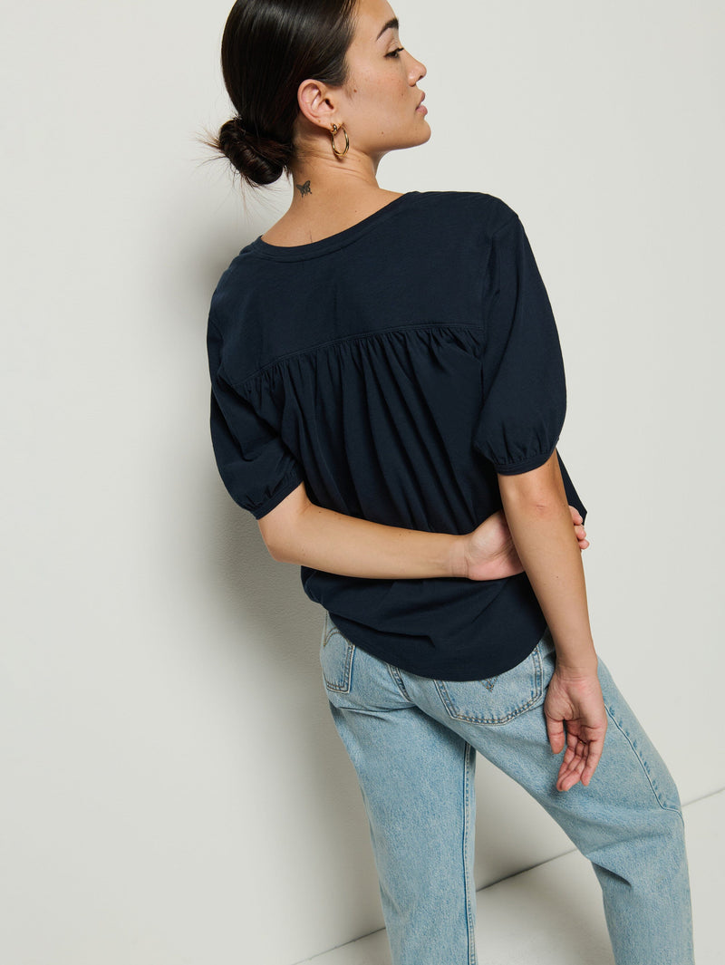 Edie Shirred Shoulder Top-Tops/Blouses-Uniquities
