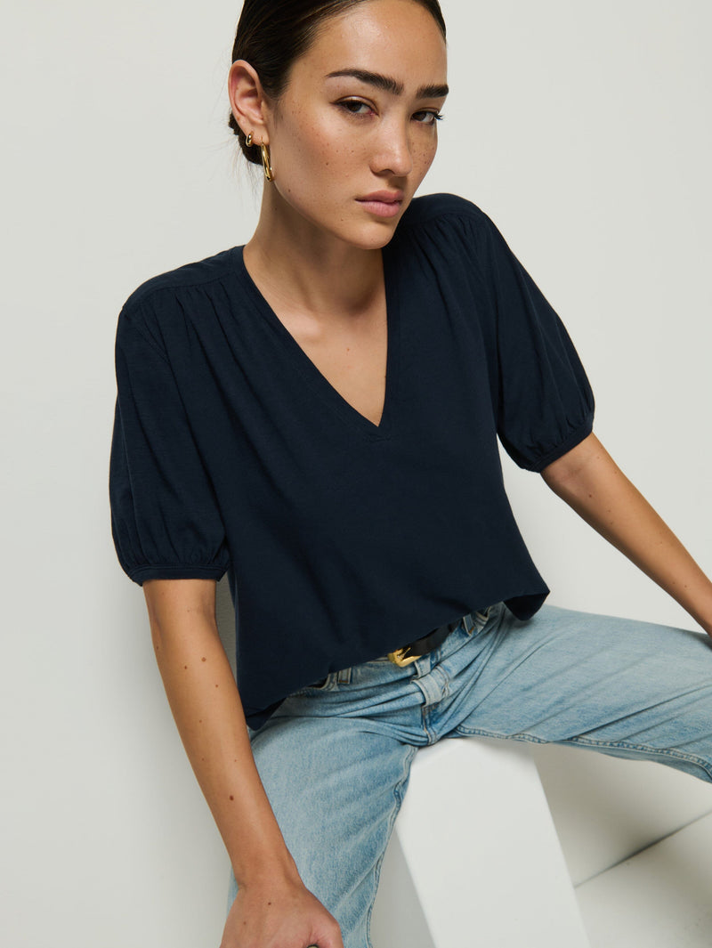 Edie Shirred Shoulder Top-Tops/Blouses-Uniquities