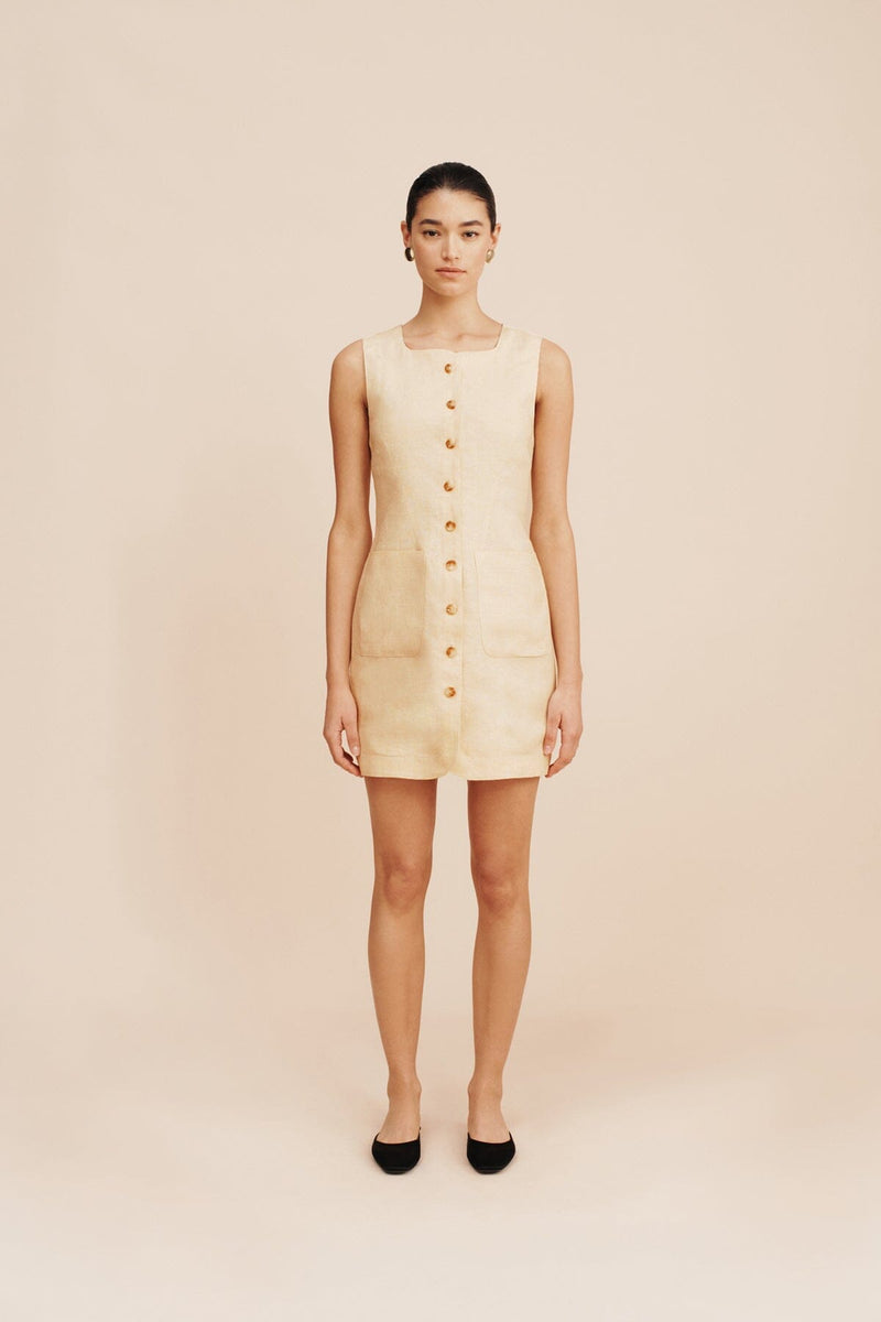 Emma Button Down Mini Dress-Dresses-Uniquities