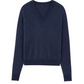 Cashmere Ls Shrunken V Neck-Sweaters-Uniquities