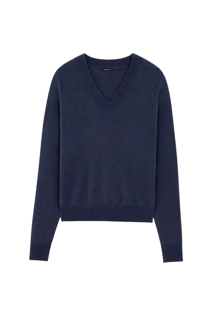 Cashmere Ls Shrunken V Neck-Sweaters-Uniquities