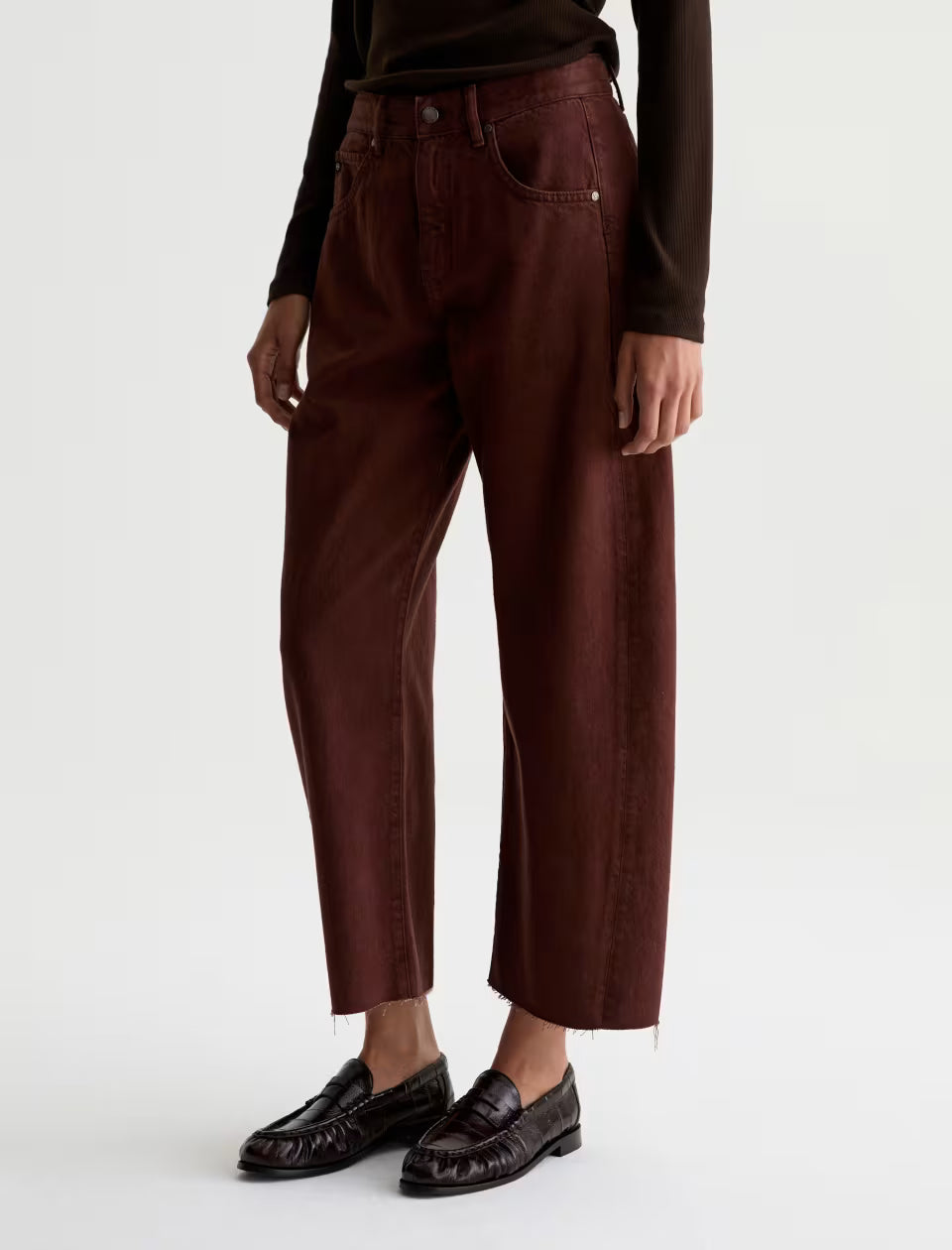 Hattie Crop In Chestnut-Denim-Uniquities