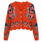 Victorian Floral Knit Cardigan