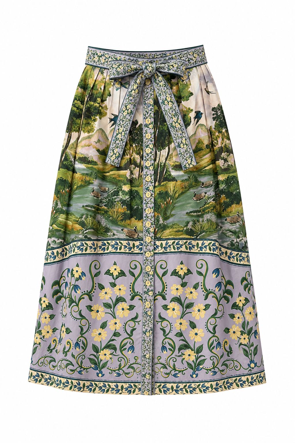 Countryside Land Midi Skirt-Bottoms-Uniquities