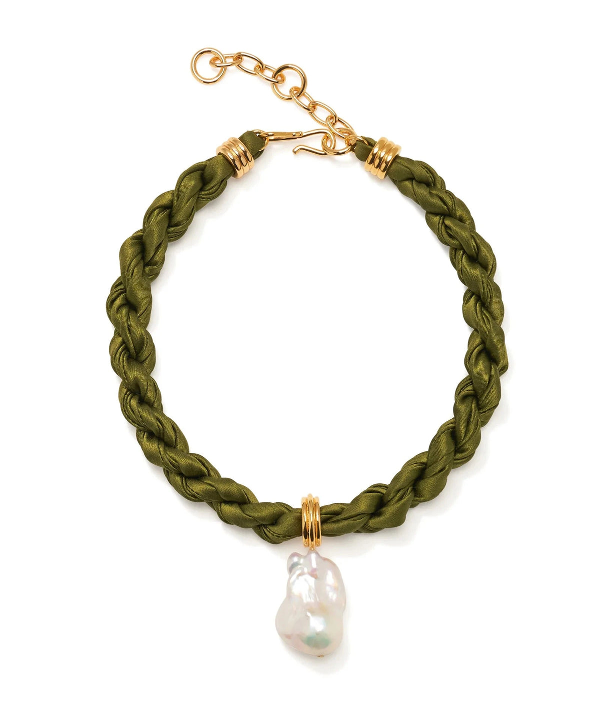 Woven Collar Necklace in Olive Branch