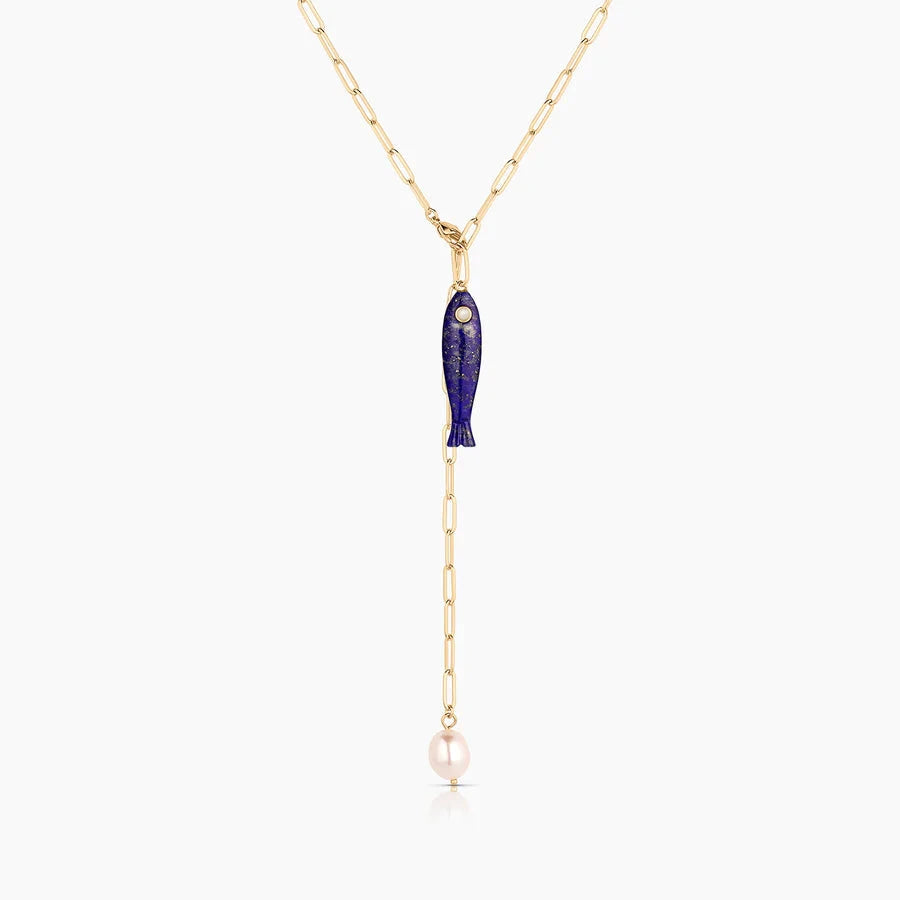 Fortuna Lapis Lariat Necklace-Jewelry-Uniquities