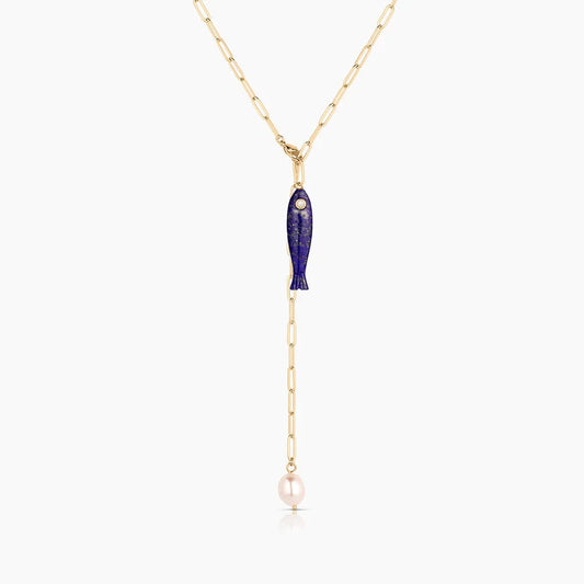 Fortuna Lapis Lariat Necklace-Jewelry-Uniquities