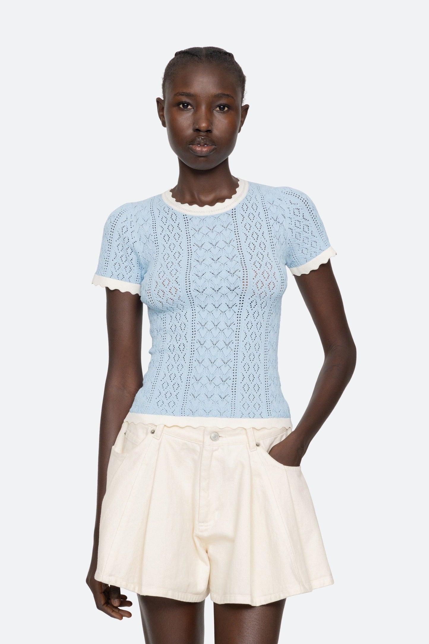 Georgia Knit Short Sleeve Top Tops/Blouses Sea NY 