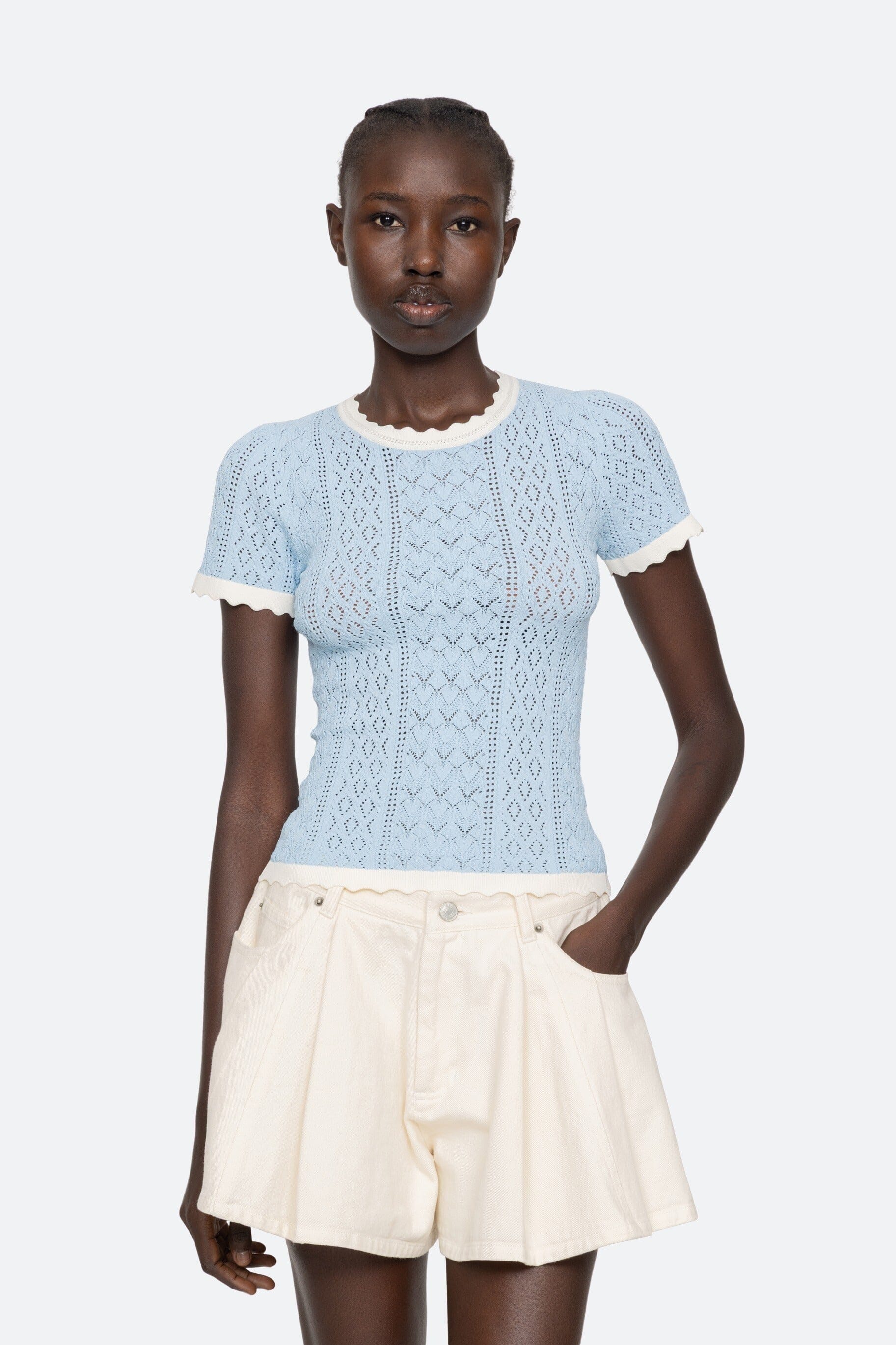 Georgia Knit Short Sleeve Top Tops/Blouses Sea NY 