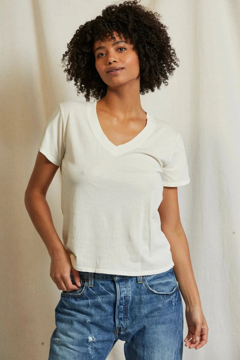 Hendrix Boxy V Neck Tee-Tee Shirts-Uniquities