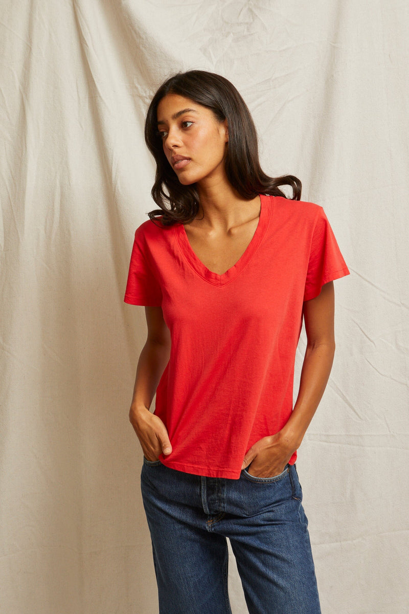 Hendrix Boxy V Neck Tee-Tee Shirts-Uniquities