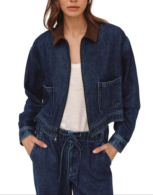 Crop Zip Up Barn Jacket-Jackets-Uniquities