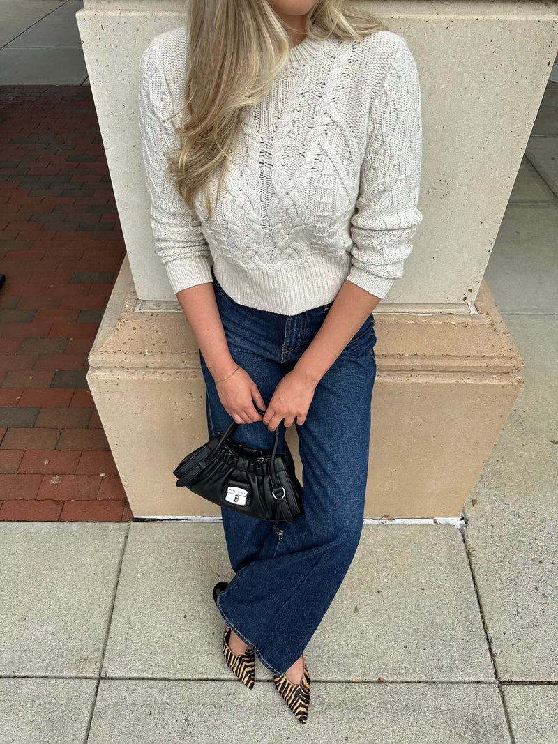 Cuffed Wide Leg Jeans in Spencer-Denim-Uniquities