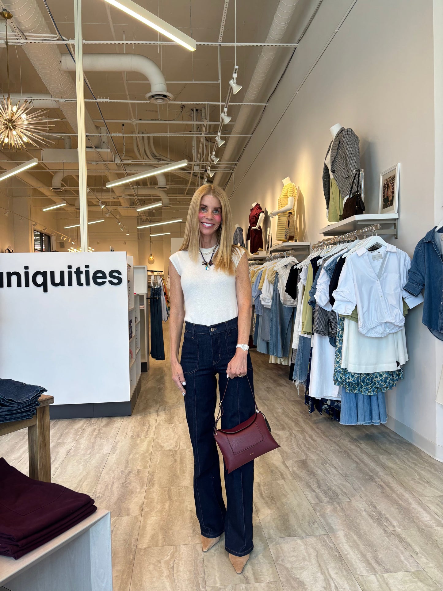 Le Slim Palazzo Pintuck Pocket-Denim-Uniquities