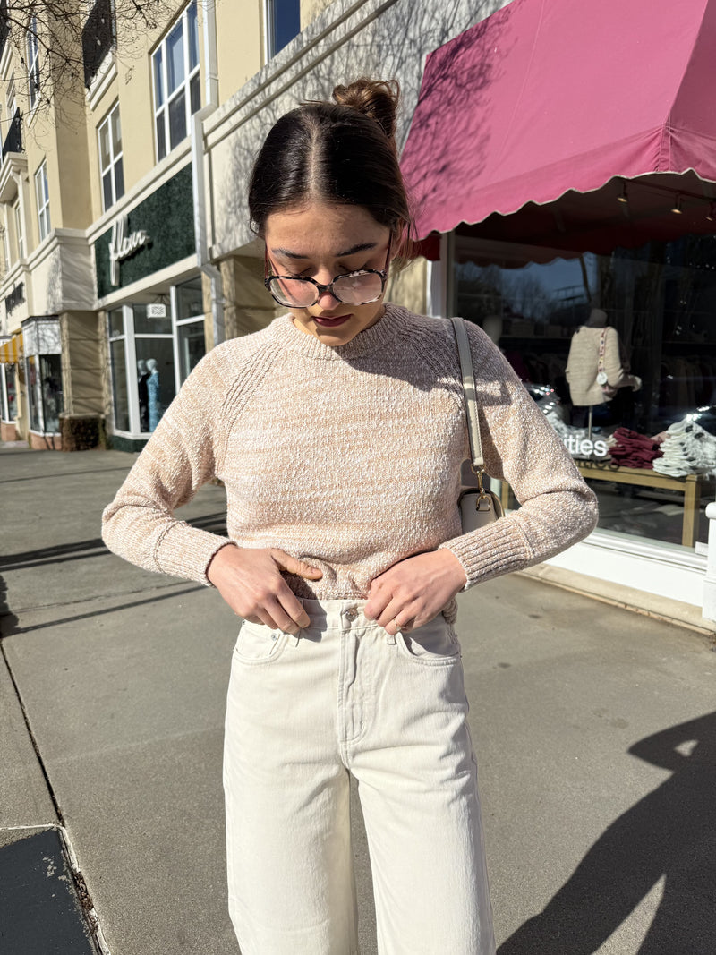 Slubby Tweed Crew-Sweaters-Uniquities