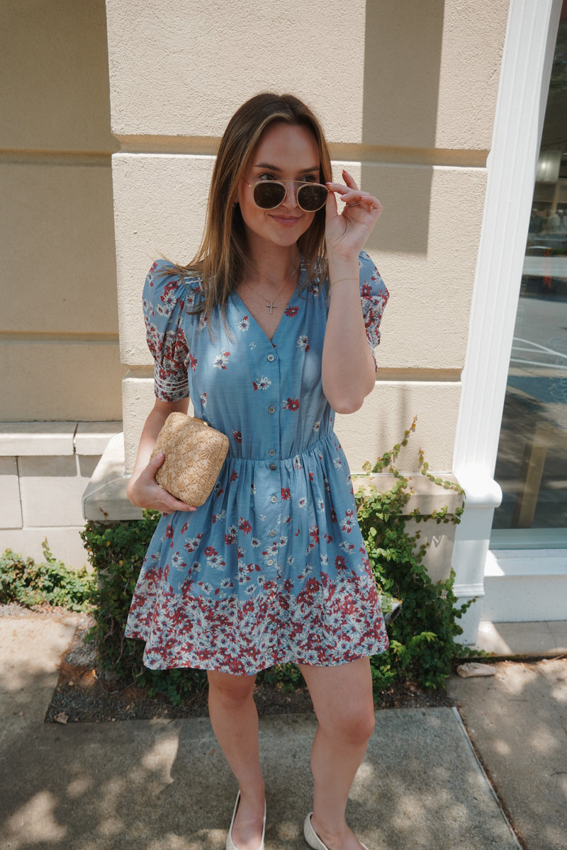 Whitney Print Mini Dress-Dresses-Uniquities