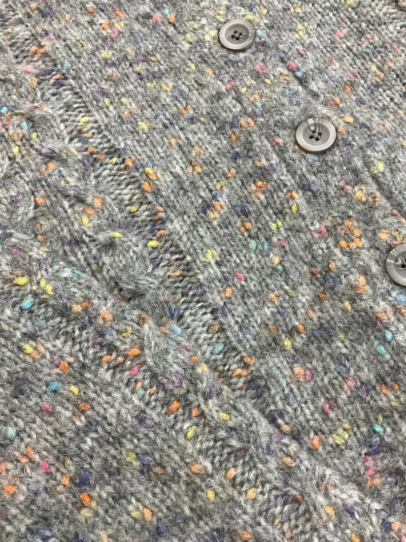 Confetti Cable Boxy Cardigan-Sweaters-Uniquities